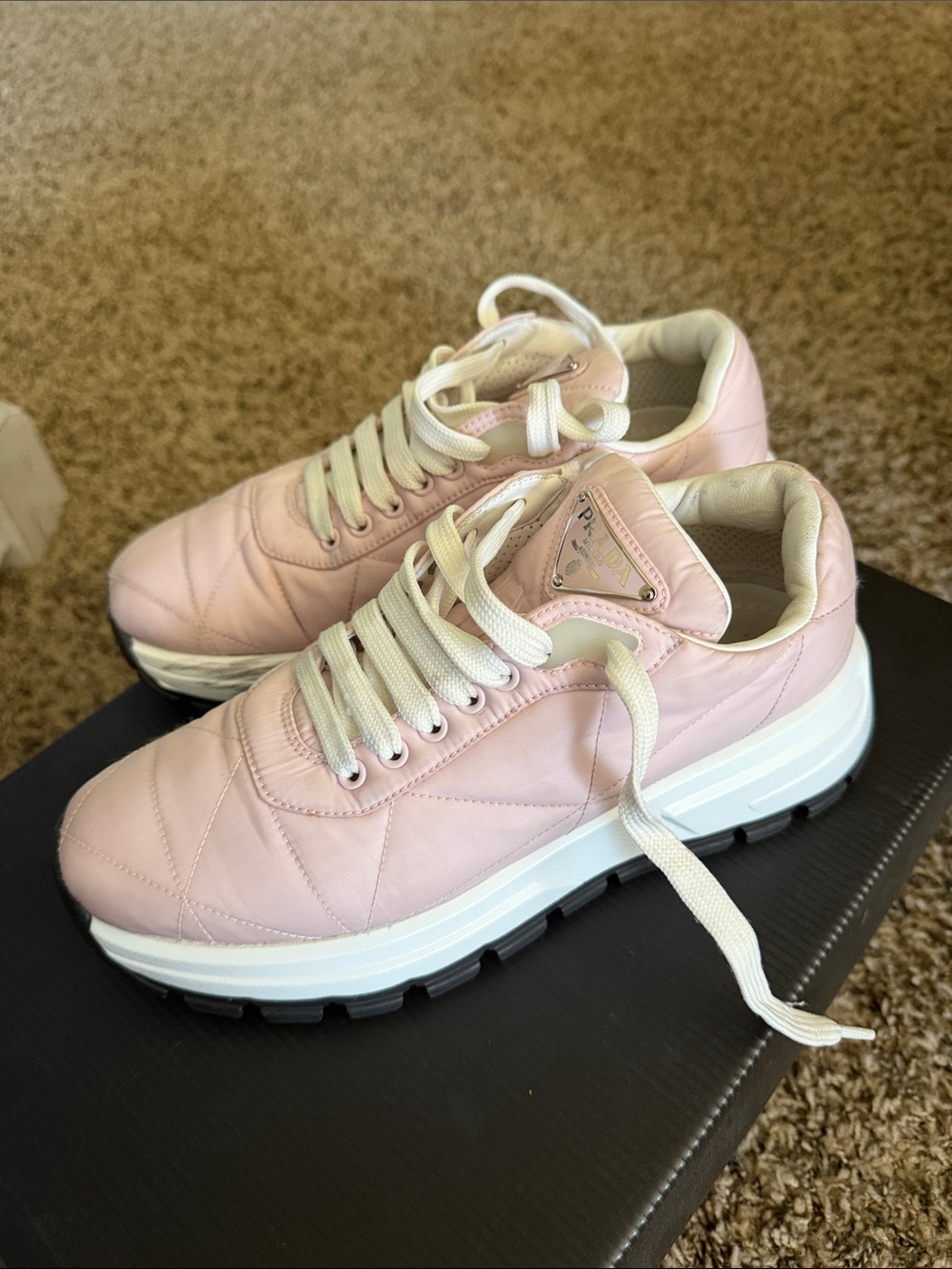 PRADA Lightweight PRAX Sneakers - Rose Pink White - - Picture 5 of 13
